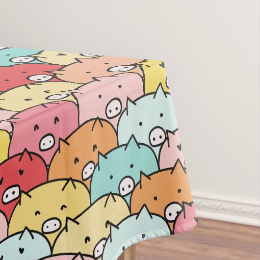 Nappe Cochons Colorés Motif Drôle Et Mignon (In Situ)