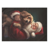 Nappe Cocker Spaniel avec le Père Noël Festif de Noël (Devant (Horizontal))