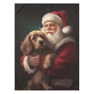 Nappe Cocker Spaniel avec Noël Festif du Père Noël