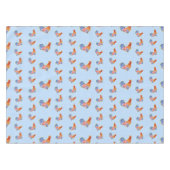 Nappe Cockerel Rooster Rouge Drôle et Zones Bleues et Bl (Devant (Horizontal))