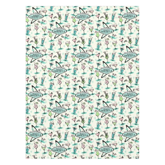 Nappe Cocktails rétro atomiques (Devant)