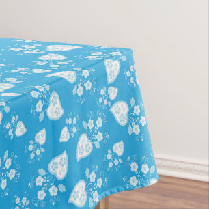 Nappe Coeur de fleur bleu avec fleurs motif