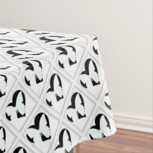 Nappe Cœur de Papillon Sur Fond Blanc