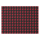 Nappe Cœur de Rose Rouge sur Fond Noir (Devant (Horizontal))