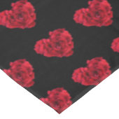 Nappe Cœur de Rose Rouge sur Fond Noir (Angle)