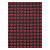 Nappe Cœur de Rose Rouge sur Fond Noir (Devant)