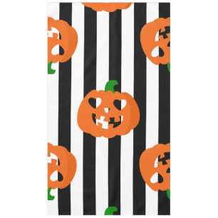 Nappe cœur orange d'Halloween citrouille rayé