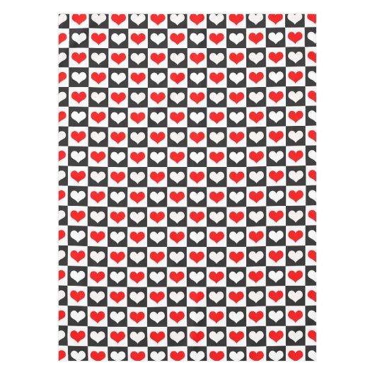 Nappe Cœurs à carreaux rouges et blancs (Devant)
