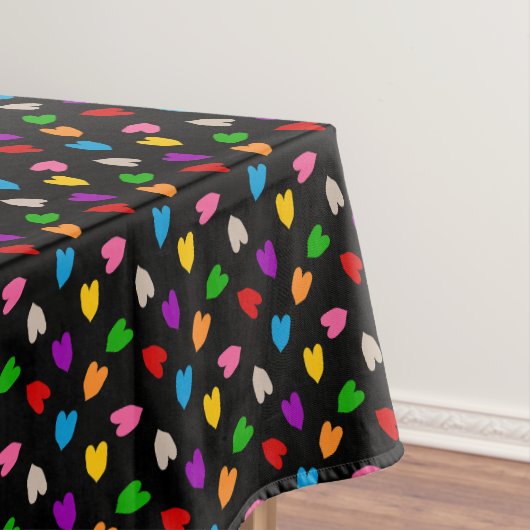 Nappe Cœurs Amour Colorés Motif Design Noir (In Situ)