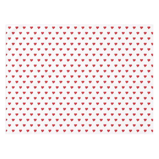 Nappe Coeurs blanc rouge mignon motif élégant girly chic (Devant (Horizontal))