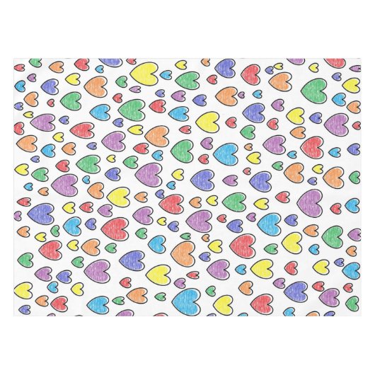 Nappe Coeurs colorés (Devant (Horizontal))
