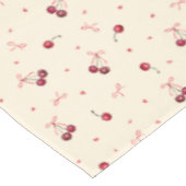 Nappe Coeurs de cerises rouges mignons Bows sur crème (Angle)