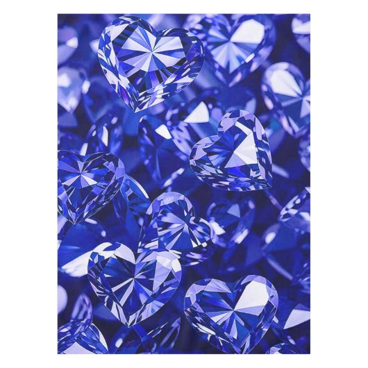 Nappe Coeurs Diamants en cristal bleu (Devant)