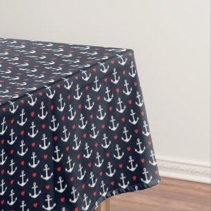 Nappe Coeurs et motif d'Ancres