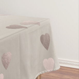 Nappe coeurs roses clairs simples d'amour d'or, neutres