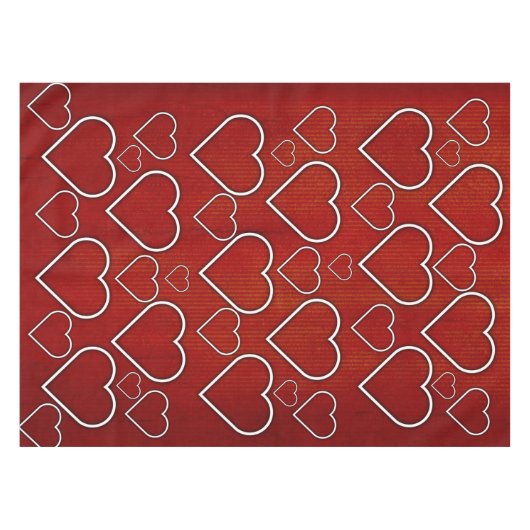 Nappe Coeurs rouge et blanc (Devant (Horizontal))