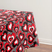 Nappe Coeurs, rouge, noir, blanc, Saint-Valentin. (In Situ)