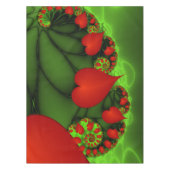 Nappe Coeurs rouges Lime vert Moderne Art Abstrait fract (Devant)