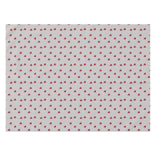 Nappe Coeurs rouges sur gris (Devant (Horizontal))