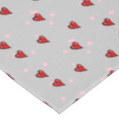Nappe Coeurs rouges sur gris (Angle)