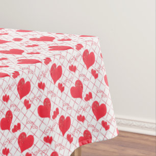 Nappe Coeurs rouges, texte, "aime-toi".
