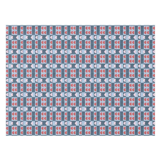 Nappe Coeurs rustiques style Denim (Devant (Horizontal))