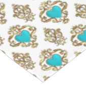 Nappe Coeurs Turquoise Avec Couronne (Angle)