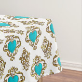 Nappe Coeurs Turquoise Avec Couronne (In Situ)