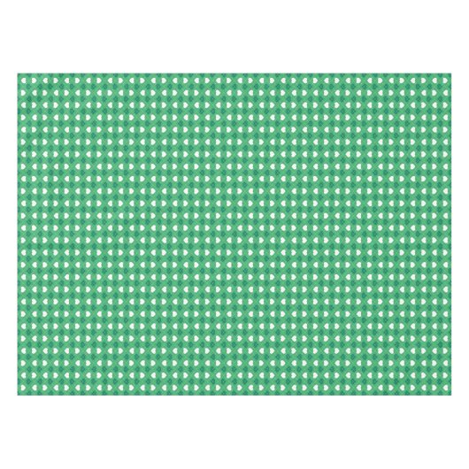 Nappe Coeurs vert et blanc - Motif Jacquard (Devant (Horizontal))