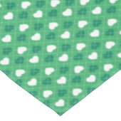 Nappe Coeurs vert et blanc - Motif Jacquard (Angle)