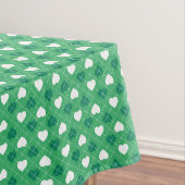 Nappe Coeurs vert et blanc - Motif Jacquard (In Situ)
