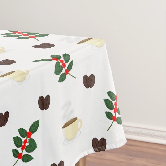 Nappe Coffee Pattern with Beans, Cups, and Coffee trees (In Situ)