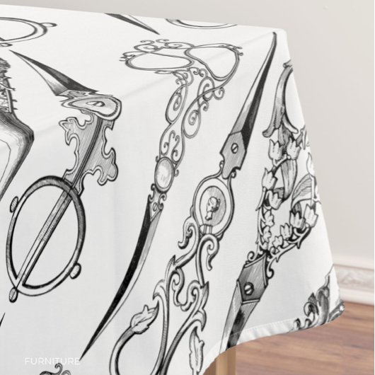 Nappe Coiffeur victorien ciseaux à coudre élégant