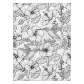 Nappe Colibris et fleurs d'hibiscus b&w (Devant)