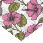 Nappe Colibris et fleurs d'hibiscus roses (Angle)
