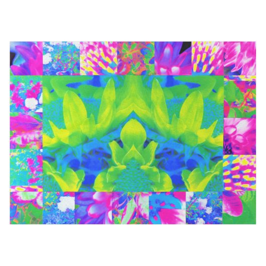 Nappe Collage de jardin de tournesols en patchwork abstr (Devant (Horizontal))