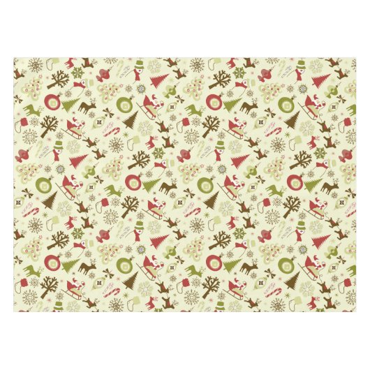 Nappe Collage de Noël rétro (Devant (Horizontal))