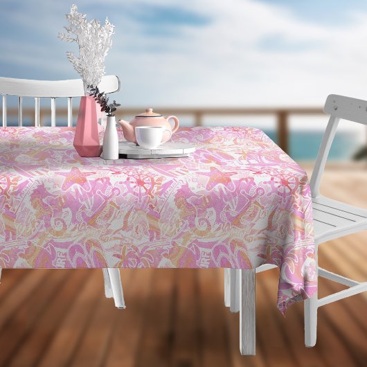 Nappe Collage de plage nautique Hot Pink ID840