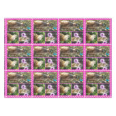 Nappe Collage Meerkat en dentelle rose, (Devant (Horizontal))