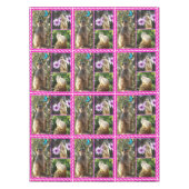 Nappe Collage Meerkat en dentelle rose, (Devant)
