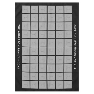 Nappe Collage photo de 60 Carrés avec texte simple - no