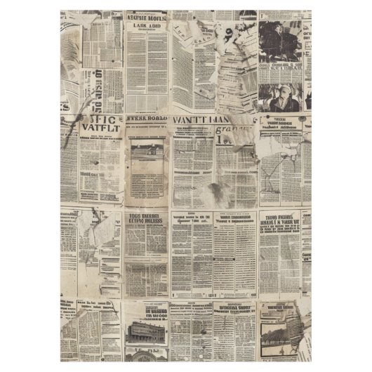 Nappe Collage rustique Vintage de journaux (1) (Devant)