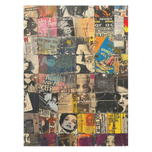 Nappe Collage rustique Vintage de journaux (8)