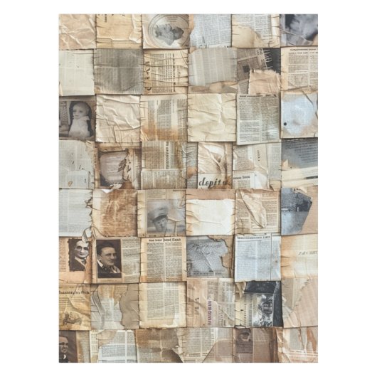 Nappe Collage rustique Vintage journal Patchwork (12) (Devant)