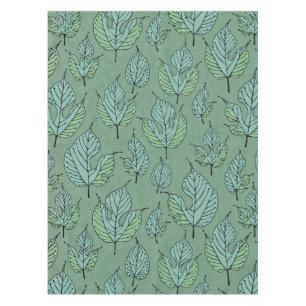 Nappe Collage vert contemporain de Feuilles de mûres