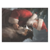 Nappe Collie frontalier avec Noël Festif du Père Noël (Devant (Horizontal))