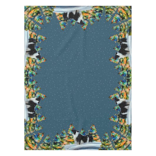 Nappe Collie frontalier en hiver Forêt de neige Arbre de (Devant)