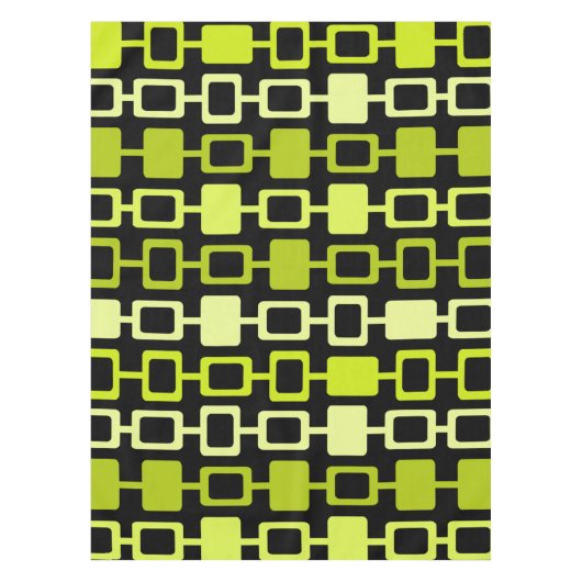 Nappe Colonnes Carrés modernes du milieu du siècle Noir  (Devant)