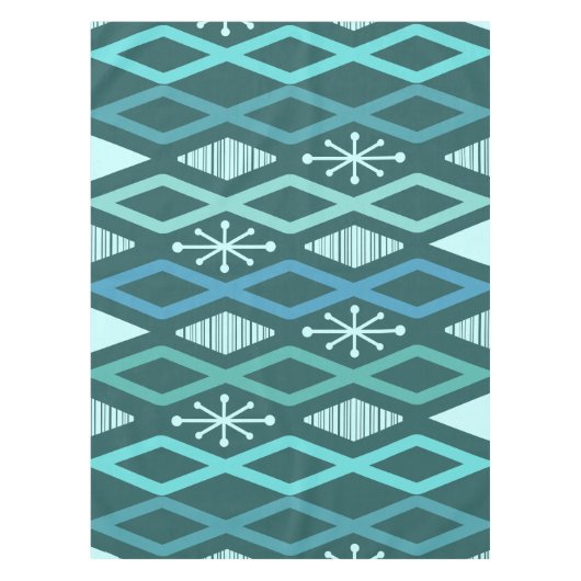 Nappe Colonnes Diamond de l'âge atomique Turquoise (Devant)