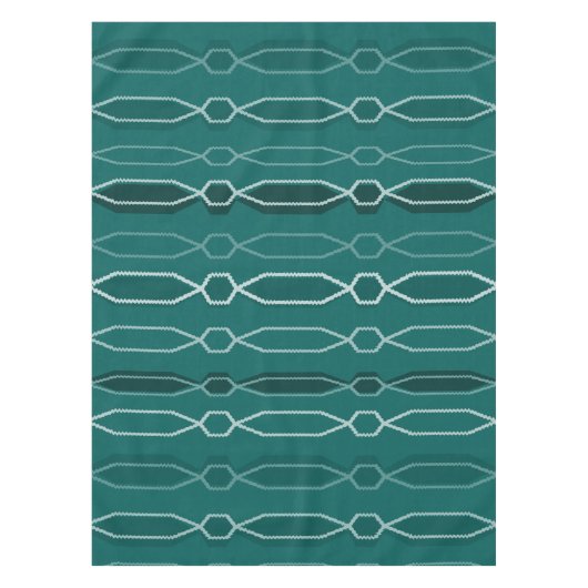 Nappe Colonnes Hexagones Modernes du Moyen-siècle Turquo (Devant)